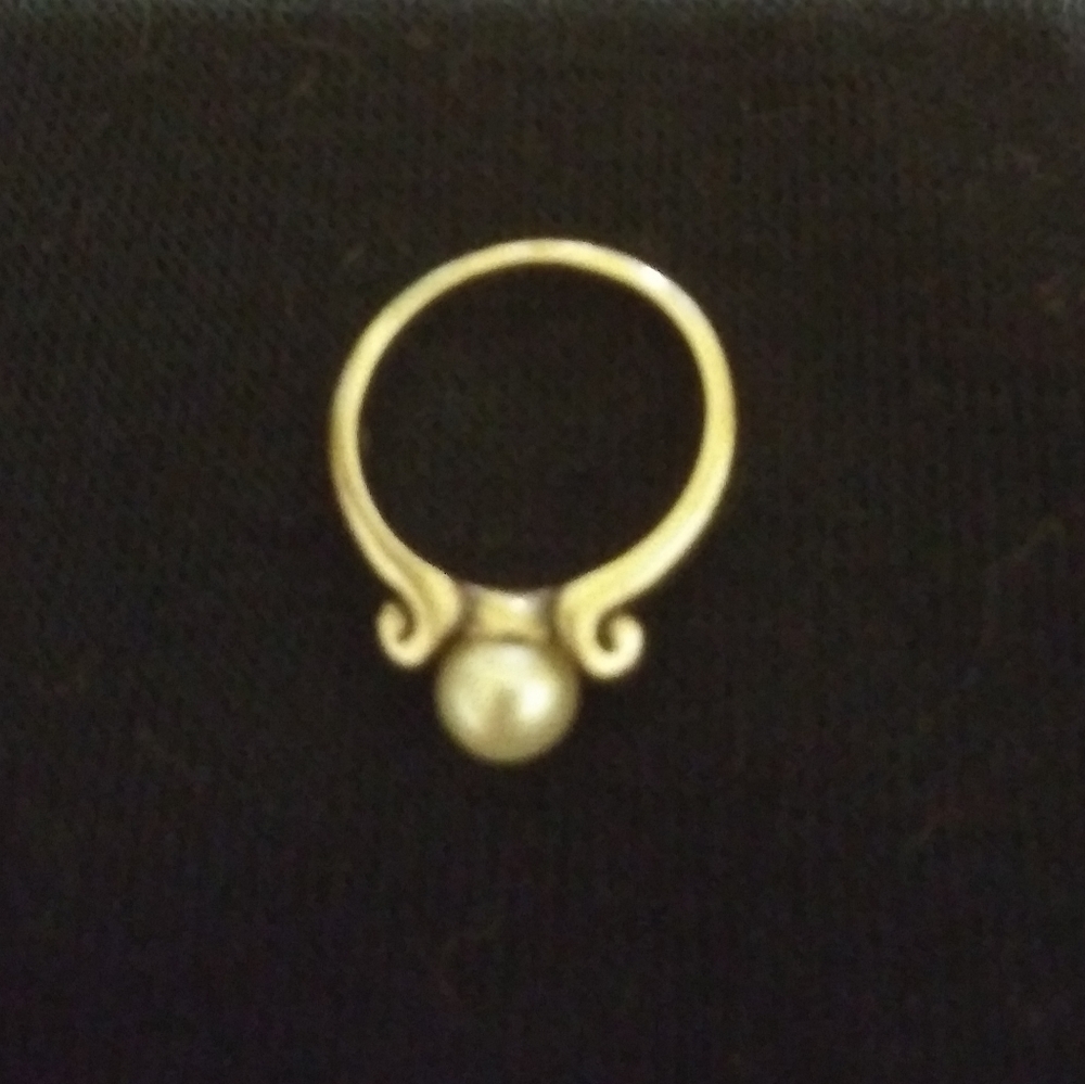 Scroll Pearl Ring - image 1